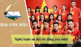 Bài văn nghị luận xã hội về lòng yêu nước hay nhất