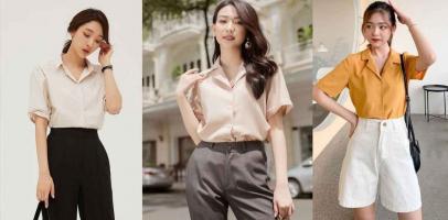 Cách phối đồ với áo sơ mi cộc tay nữ