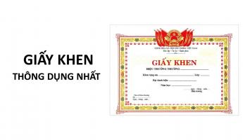 Mẫu giấy khen thông dụng nhất hiện nay