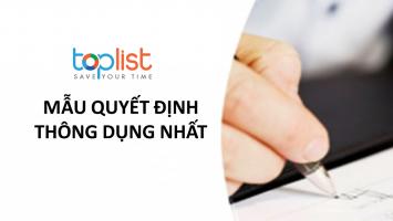 Mẫu quyết định được sử dụng nhiều nhất hiện nay