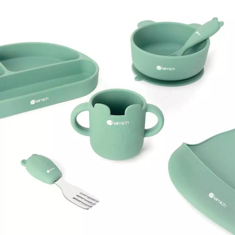 Bộ ăn dặm 7 món silicon cao cấp Elmich Babycare EL-0011