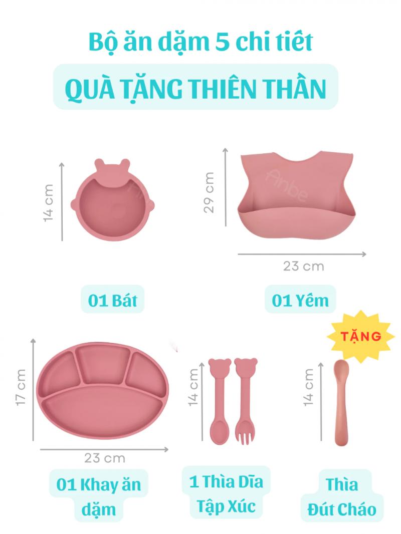 Bộ dụng cụ ăn dặm cho bé của ANBE VIỆT NAM