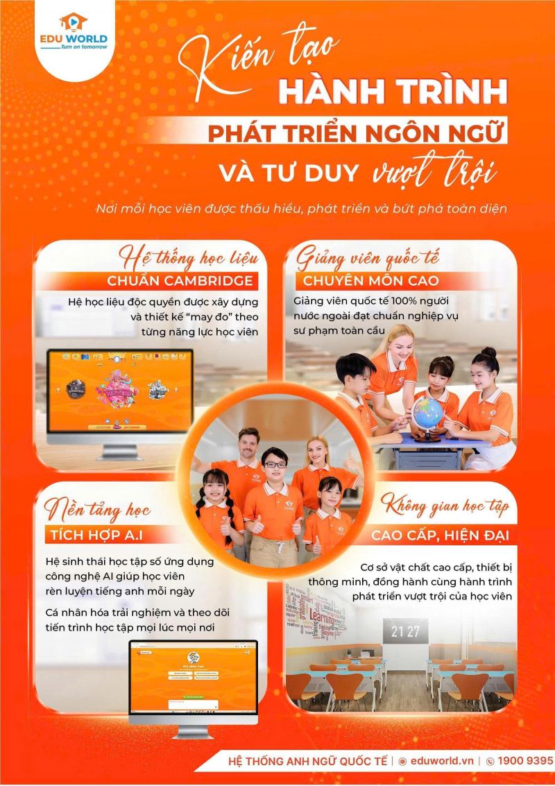 Chương trình tiếng Anh toàn diện cho trẻ từ 2 tuổi đến luyện thi các chứng chỉ quốc tế