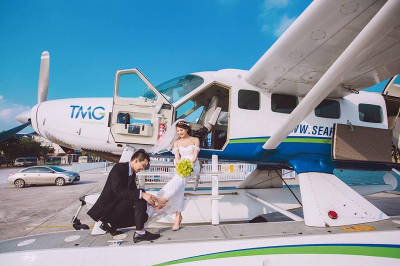 Chụp ảnh cưới với thủy phi cơ ở Hạ Long